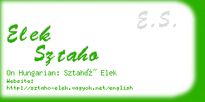 elek sztaho business card